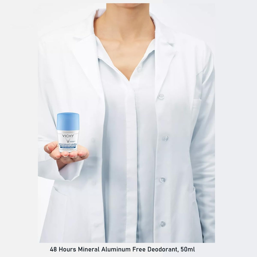 DurbaLife Déodorant Minéral 48H, application précise sur peau propre et fraîche.