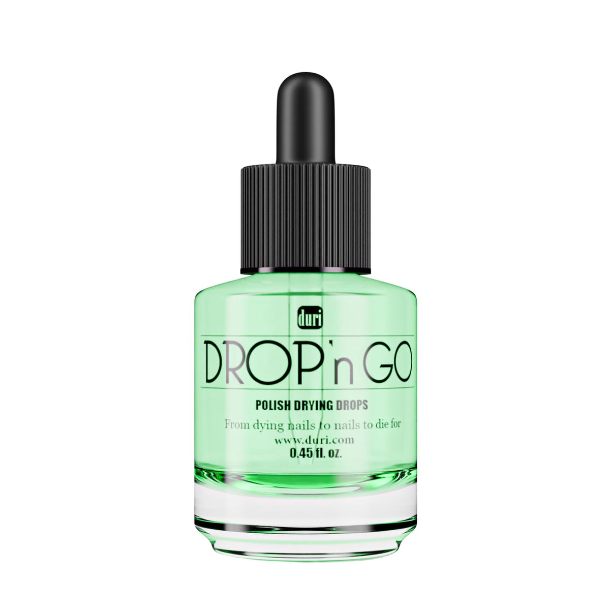 Duri Drop'n Go : flacon montrant le séchage rapide du vernis.
