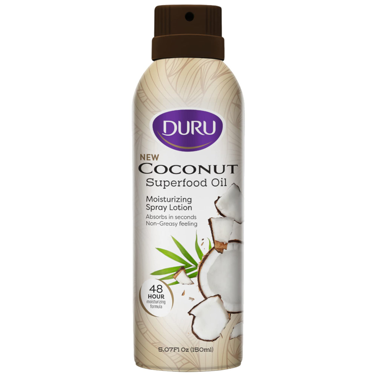 Lotion spray coco Duru en bouteille, application rapide sans contact