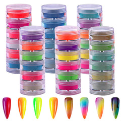Duufin poudre pigment onglets 36 couleurs, idéale pour l'art ongulaire