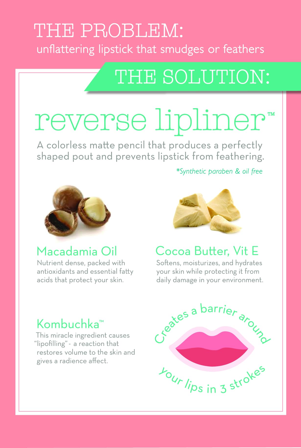 Utilisation extérieure du Reverse Lipliner pour un contour des lèvres défini.