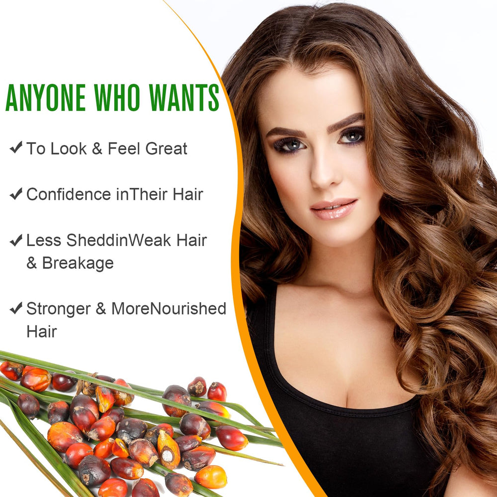 Dvoevivh Huile Batana appliquée sur cheveux offre nourrissement doux.