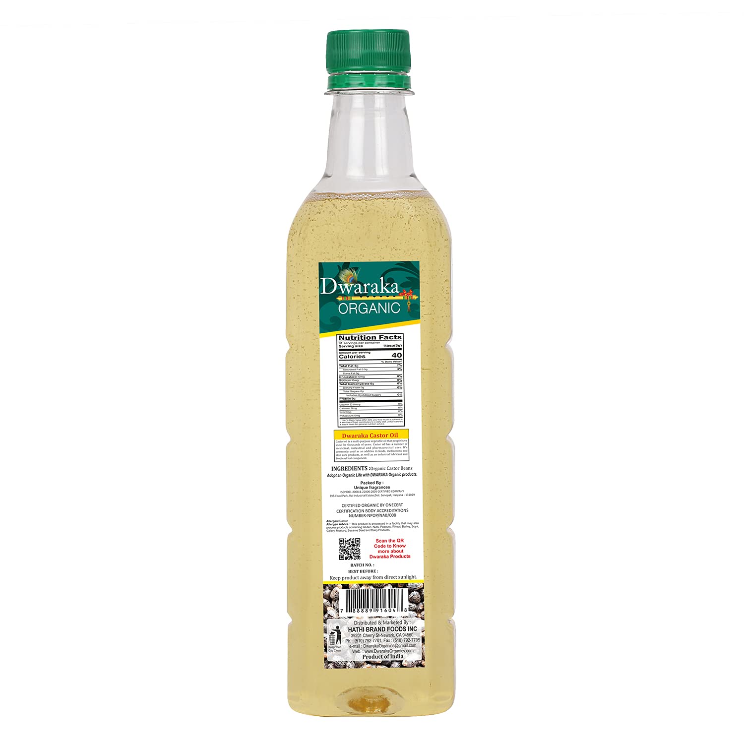 Dwaraka huile de ricin bio, massage: nourrit le corps et favorise le bien-être.