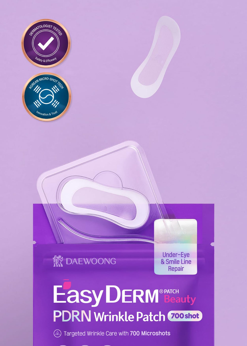 DWEasyDerm PDRN Patch détails des ingrédients et avantages.