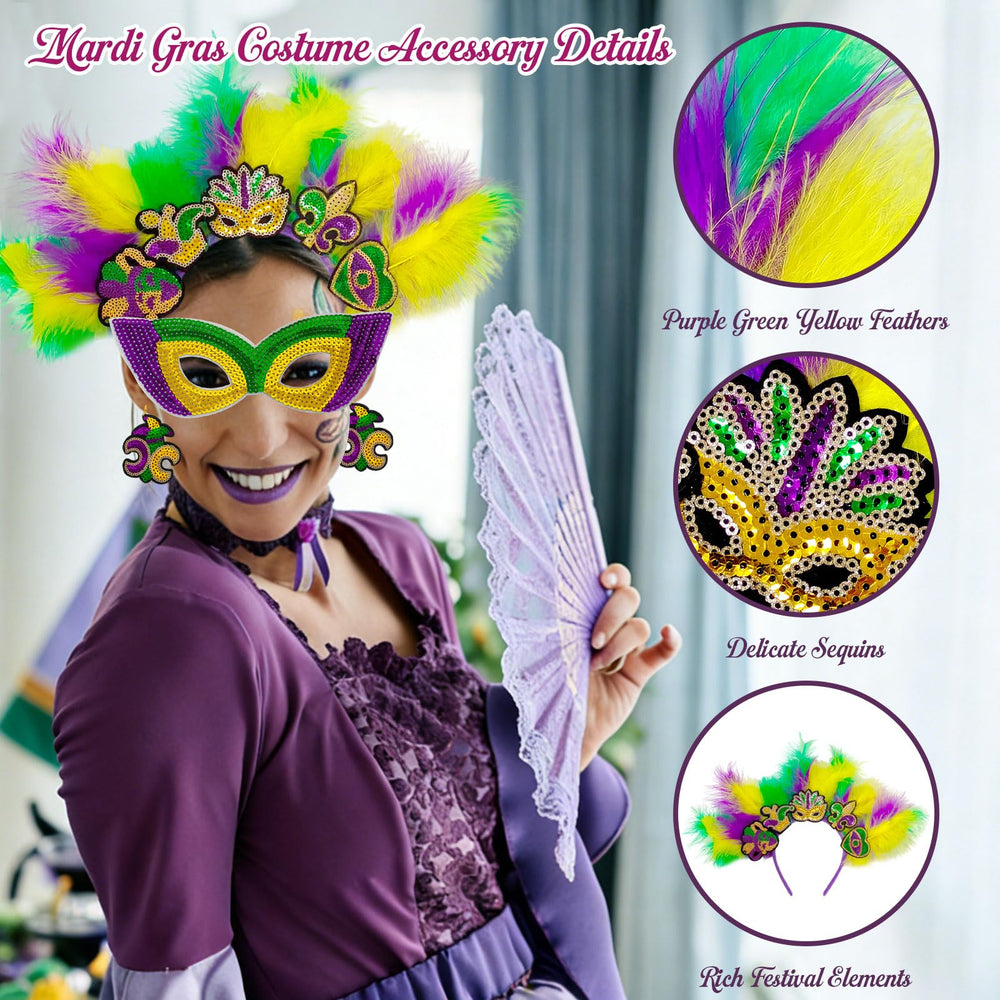 DWHXLSS masque sequin Mardi Gras, élément d'élégance et mystère.