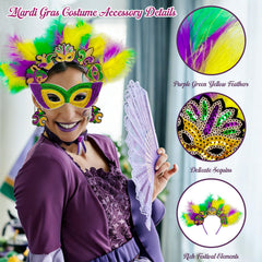 DWHXLSS masque sequin Mardi Gras, élément d'élégance et mystère.