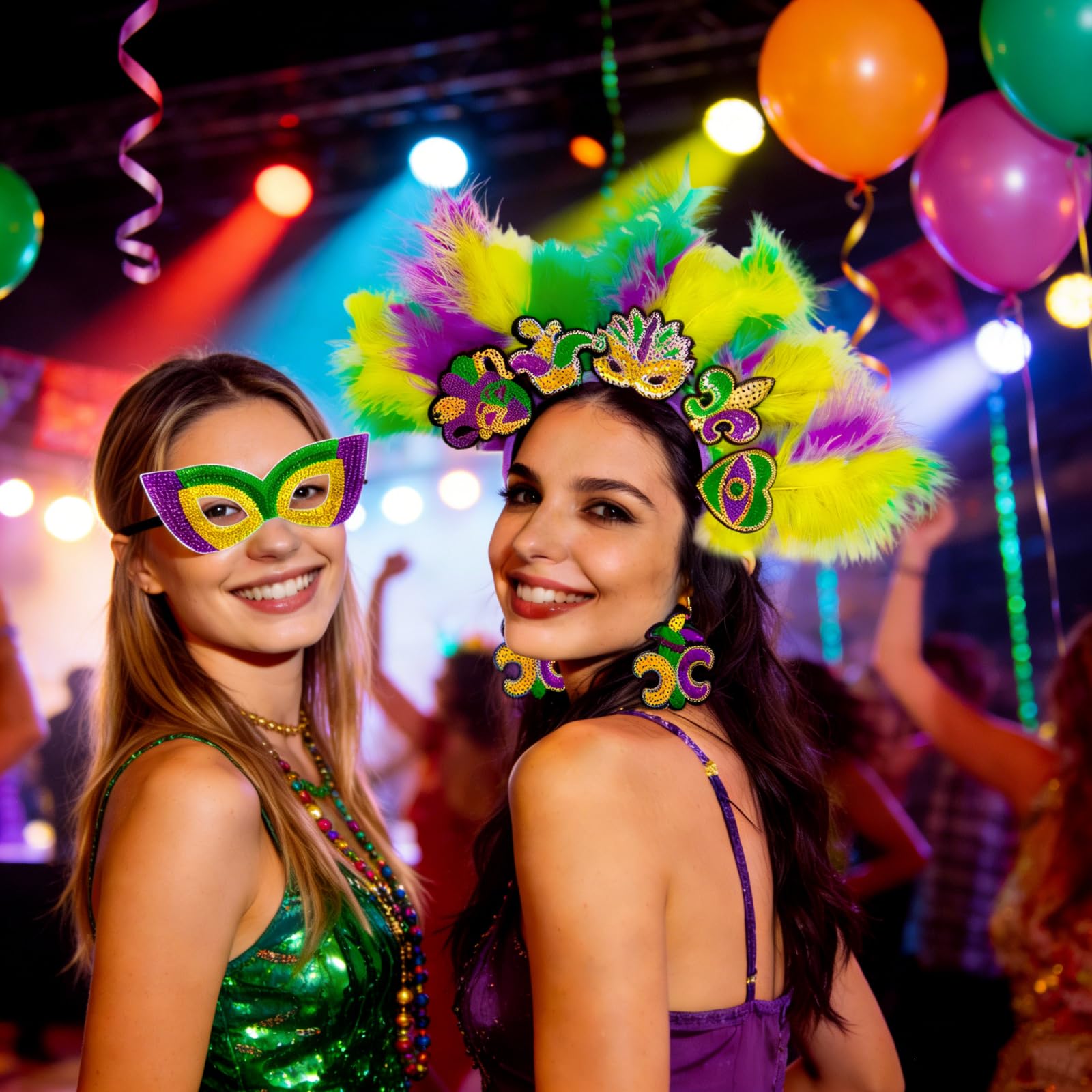 DWHXLSS plume artificielle, ajout lumineux pour une apparence carnaval saisissante.