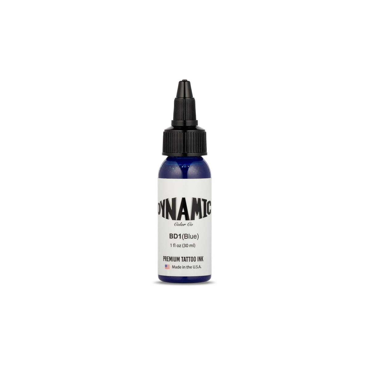 Dynamic Color Co encre bleue tatouage, bouteille 1oz, flux fluide pour détails nets.
