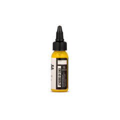 Dynamic Color Co: bouteille d'encre jaune canari avec emballage et étiquette hygiénique.