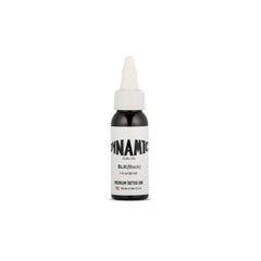Encre noire Dynamic Color Co en bouteille 30 ml, prête pour l'application et les détails.