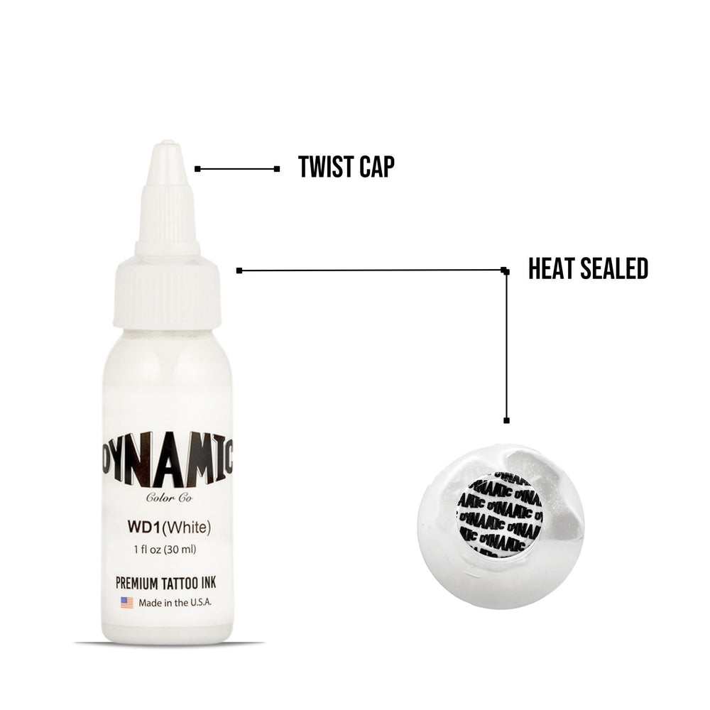 Dynamic Color Co: encre pré-dispersée blanche, flux fluide pour les détails précis.