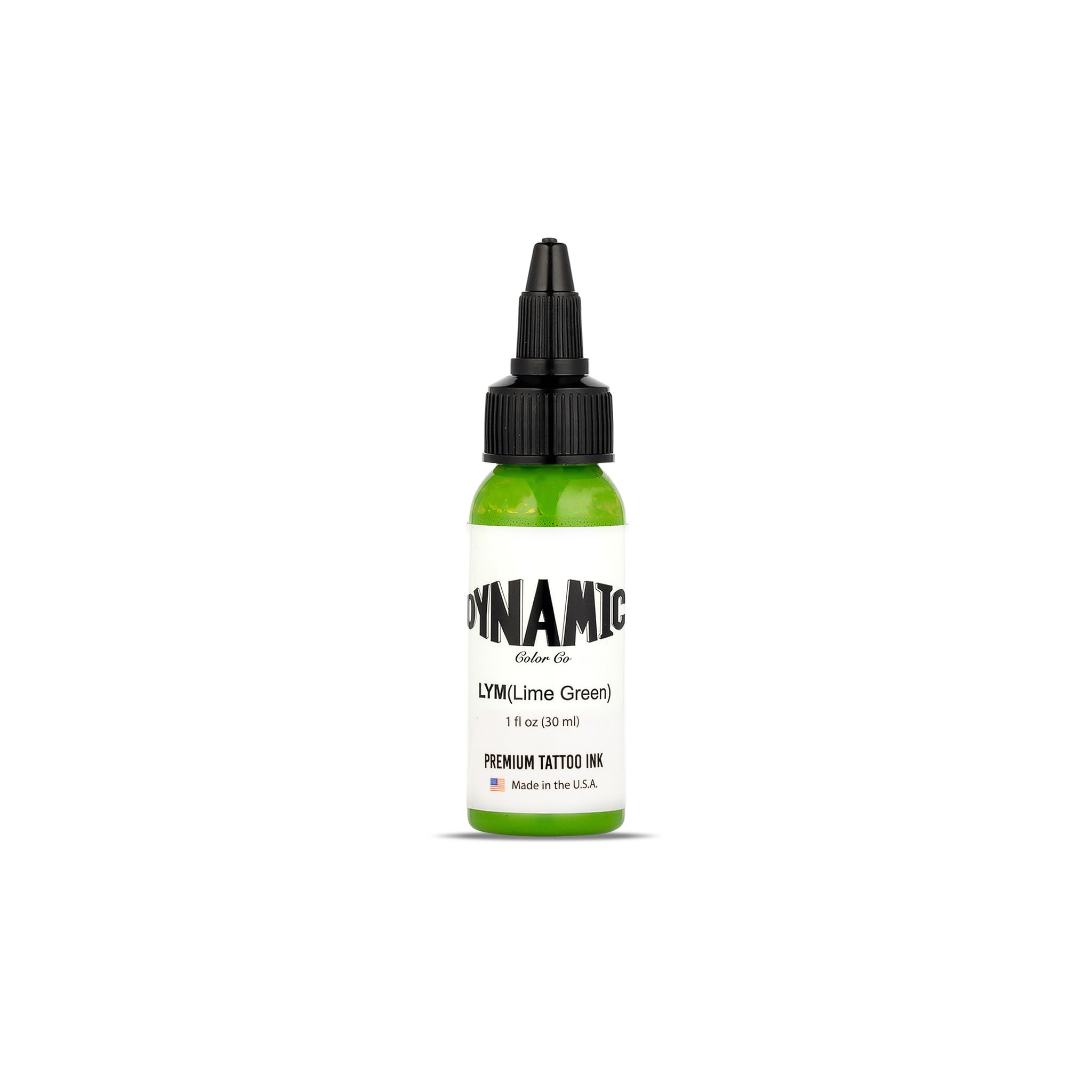 Dynamic Color Co encre tatouage vert citron en bouteille 1oz pour détails nets.