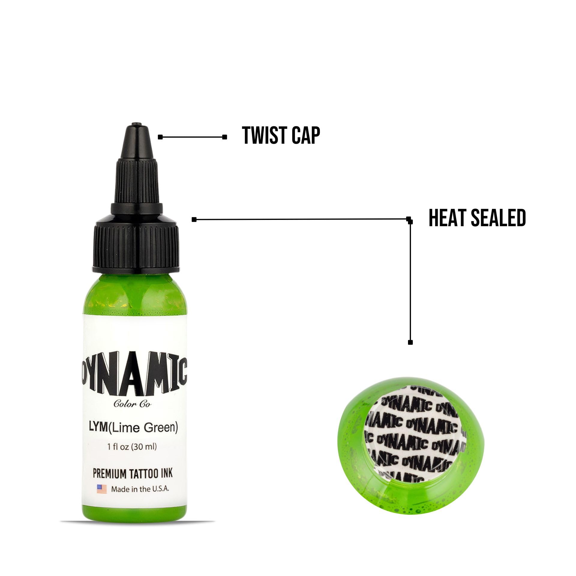 Dynamic Color Co pigments intenses et durables pour tatouages lumineux.