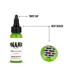 Dynamic Color Co pigments intenses et durables pour tatouages lumineux.