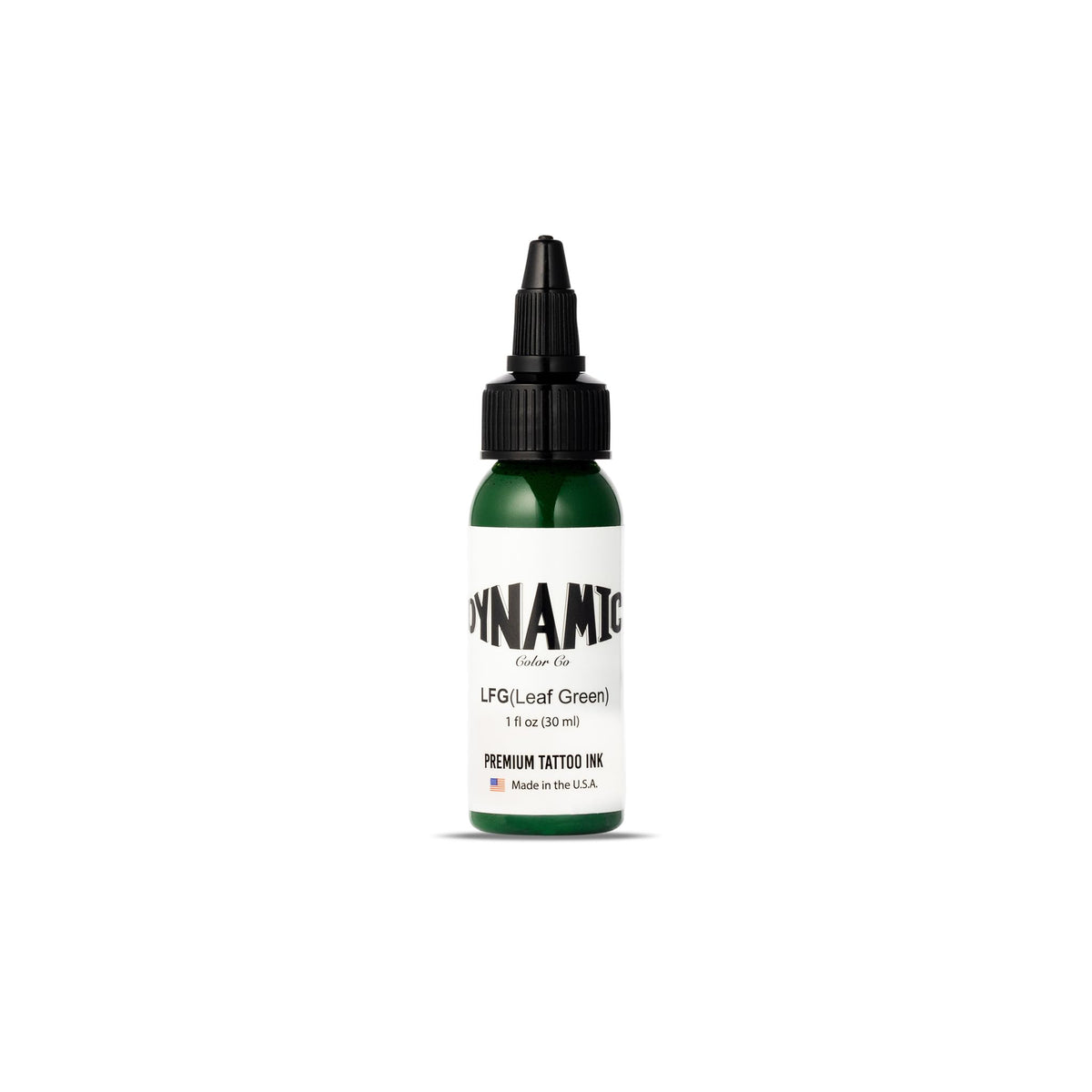 Dynamic Color Co – encre tatouage vert-feuille, flacon 30 ml, couleur vive.