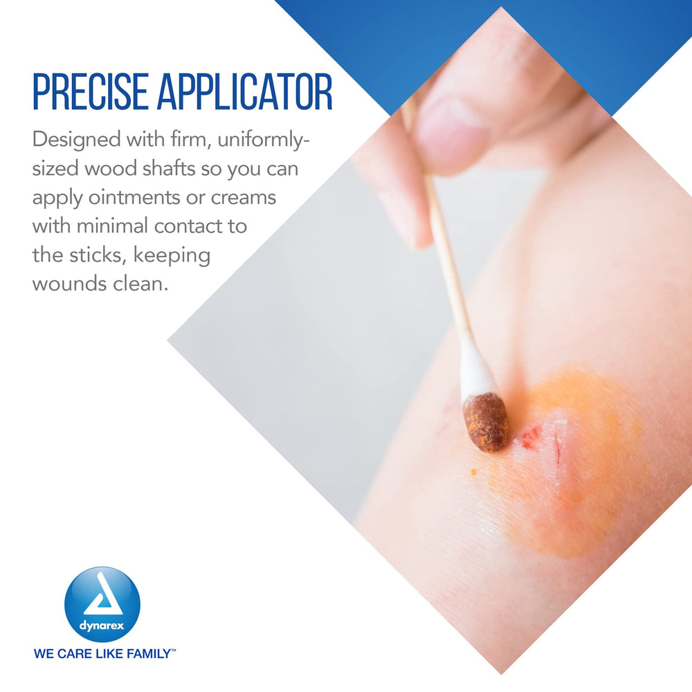 Dynarex applicateurs coton 6 pouces en poche sterile, pratique et hygiénique.