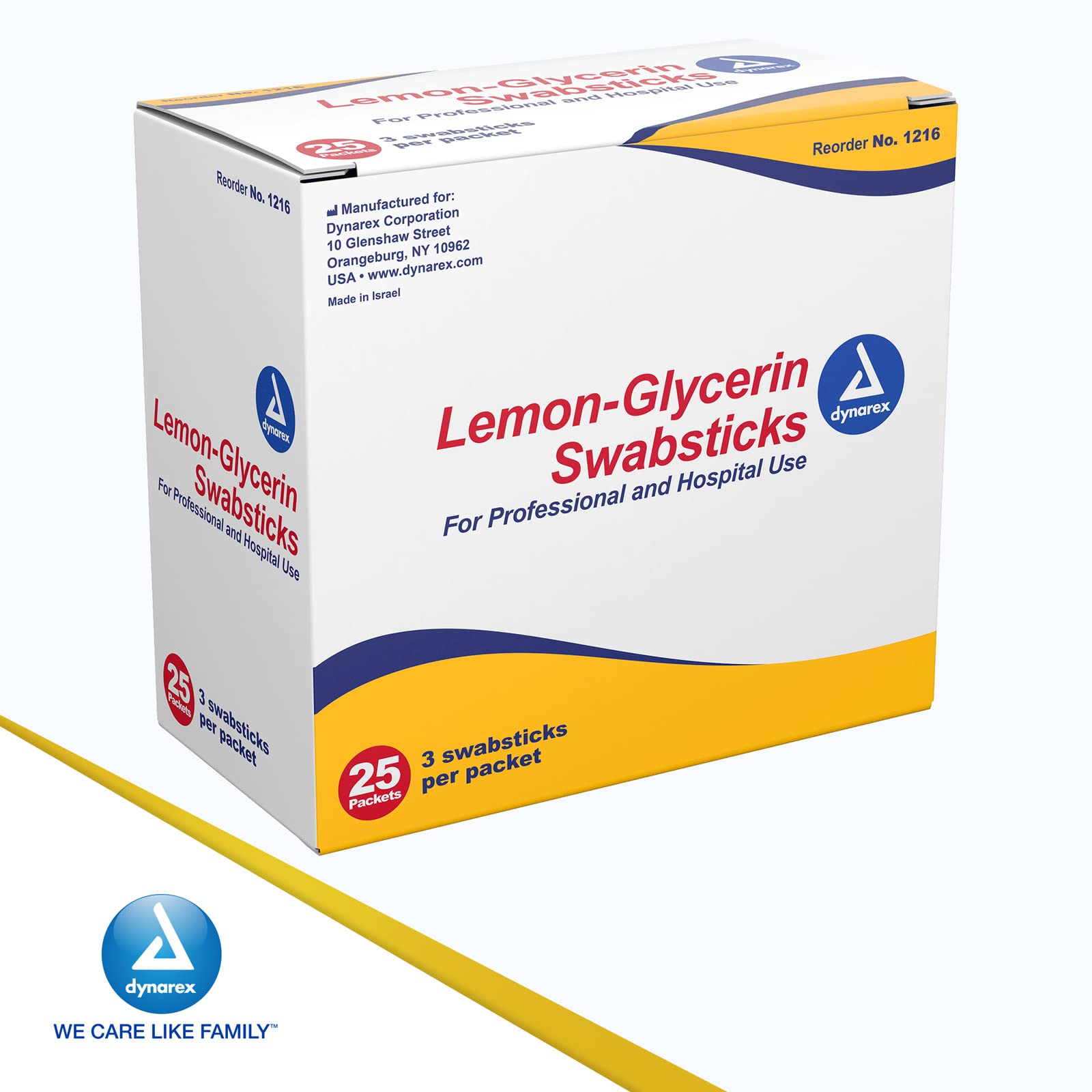 Dynarex bâtonnet citron glycérine – sachets pratiques pour usage rapide