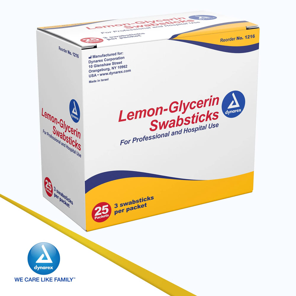 Dynarex bâtonnet citron glycérine – sachets pratiques pour usage rapide
