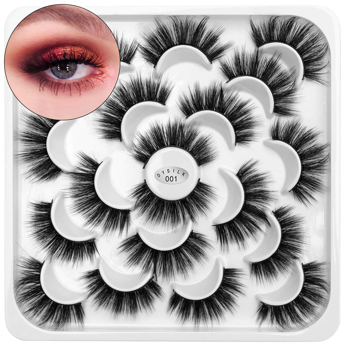 Cils DYSILK plumeux 18 mm pour un regard plus ouvert et naturel.