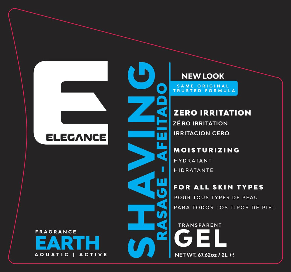E Elegance Gel Clair – visibilité accrue et glisse fluide pendant le rasage.
