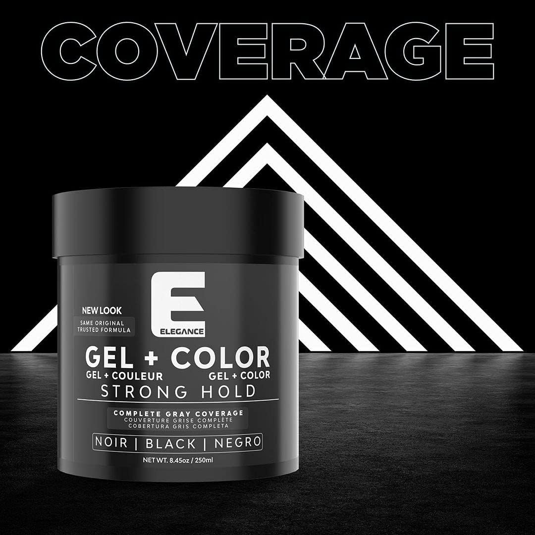 E Elegance Gel Noir – tenue longue durée pour une coiffure impeccable toute la journée.