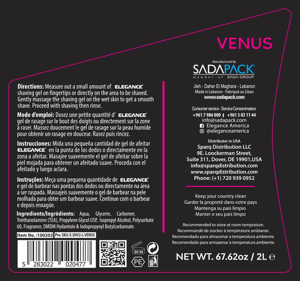Rasage lisse avec le parfum Venus doux et floral E Elegance.