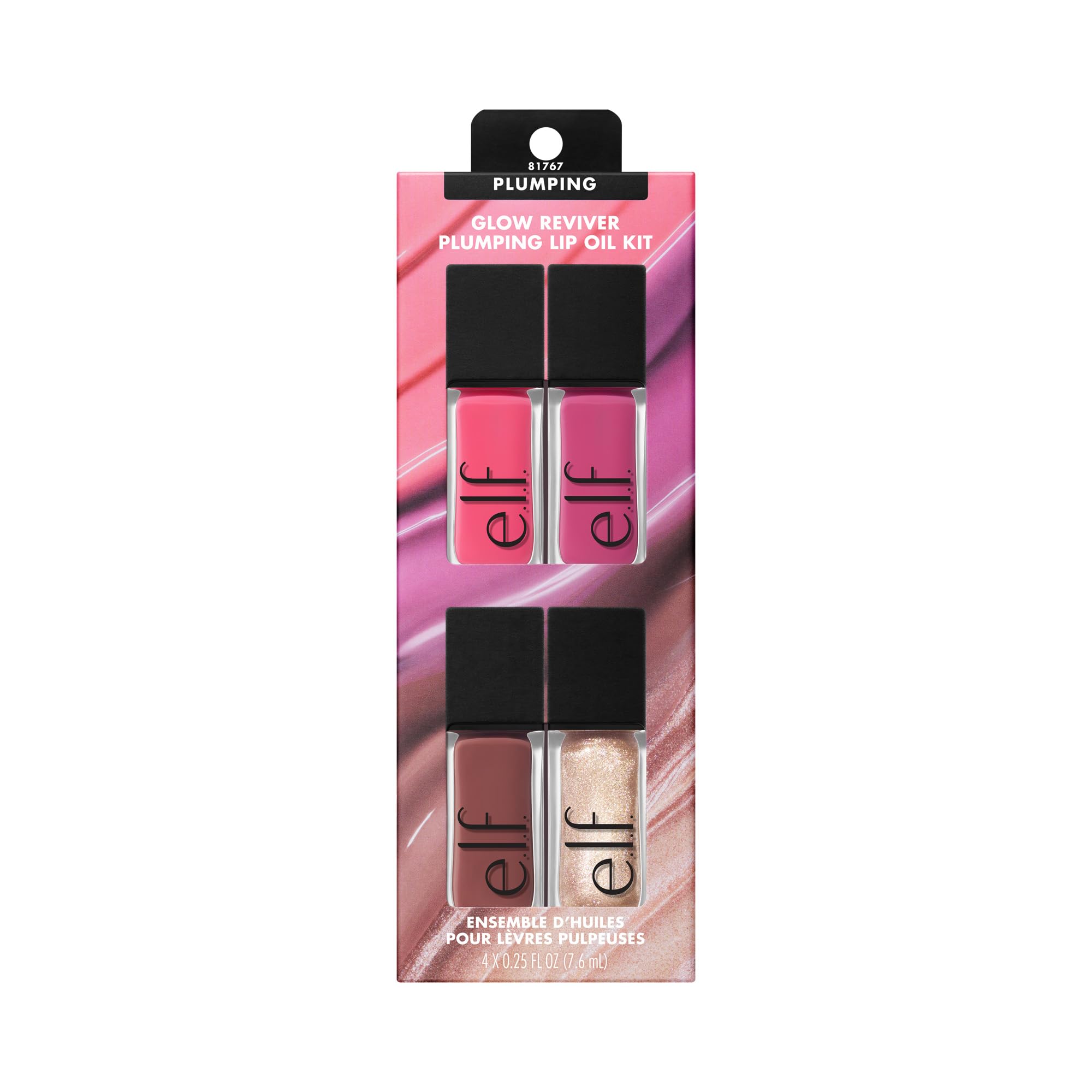 e.l.f Glow Reviver kit, emballage élégant pour lèvres nourries et brillantes