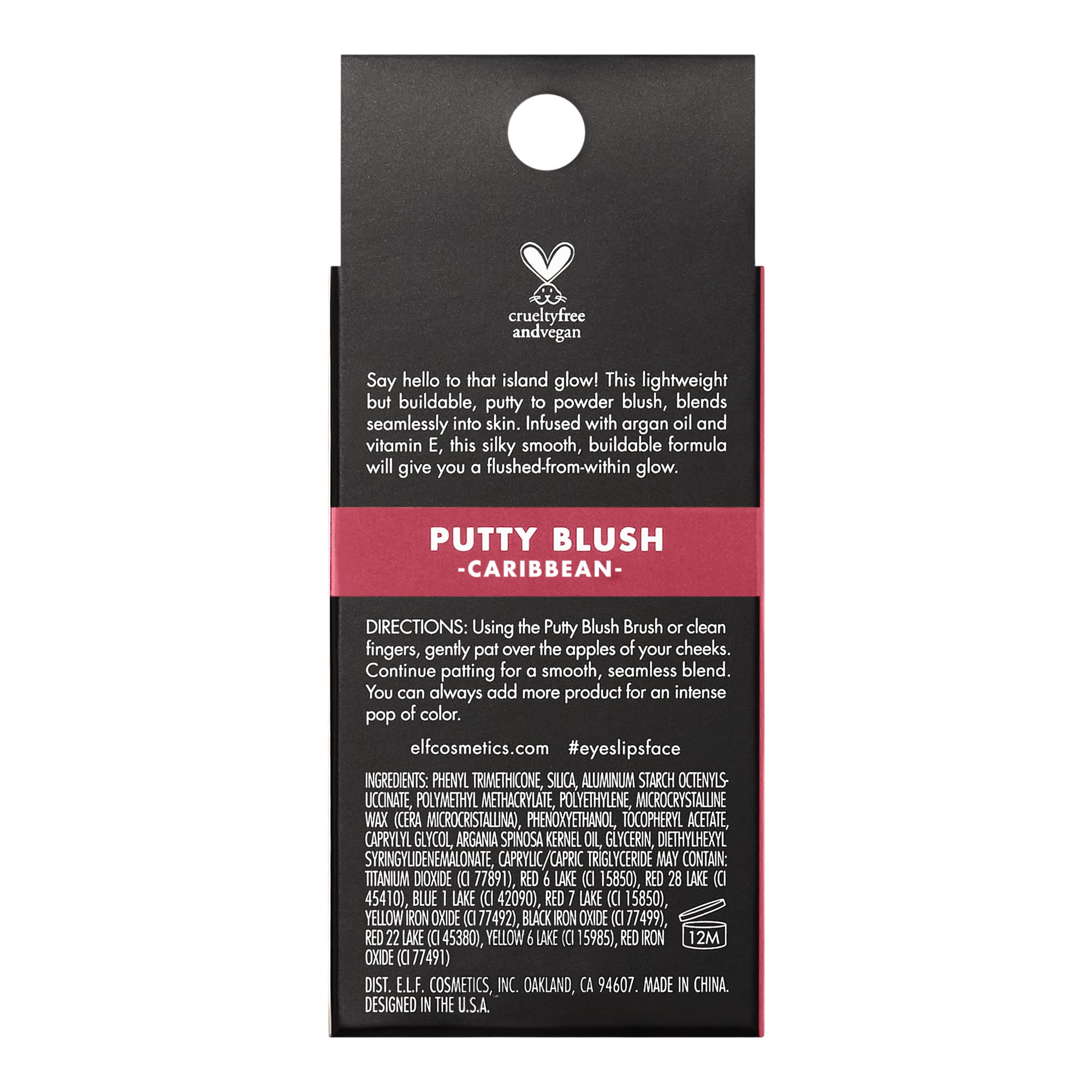 e.l.f. Putty Blush fini semi-mat et poudré.