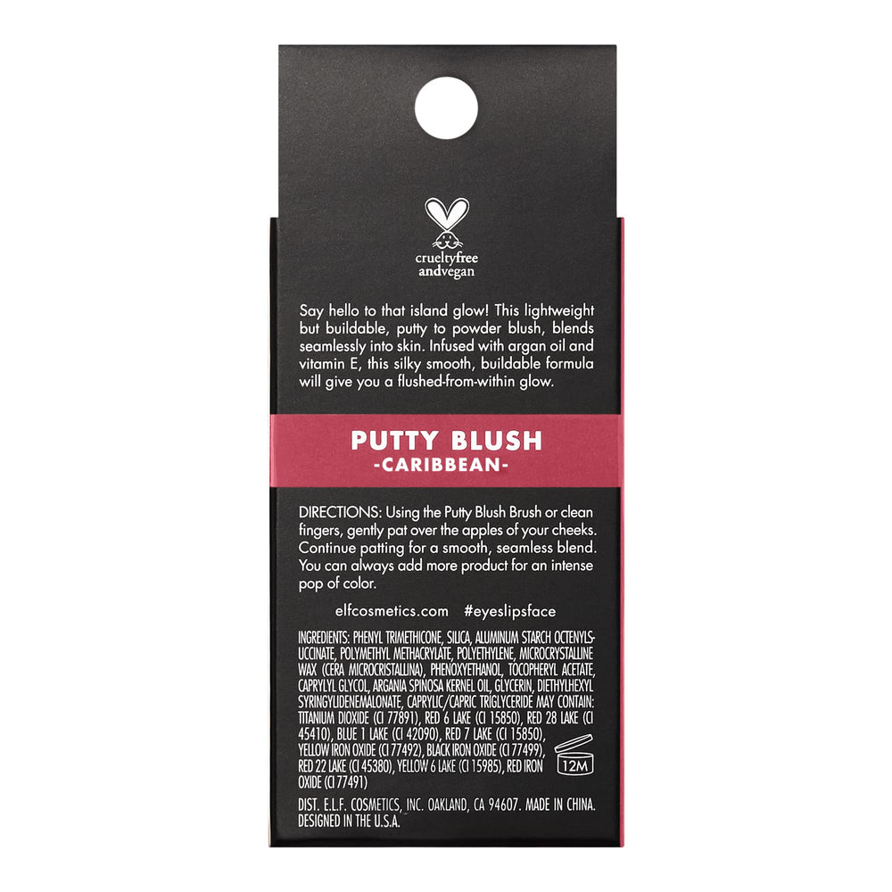 e.l.f. Putty Blush fini semi-mat et poudré.