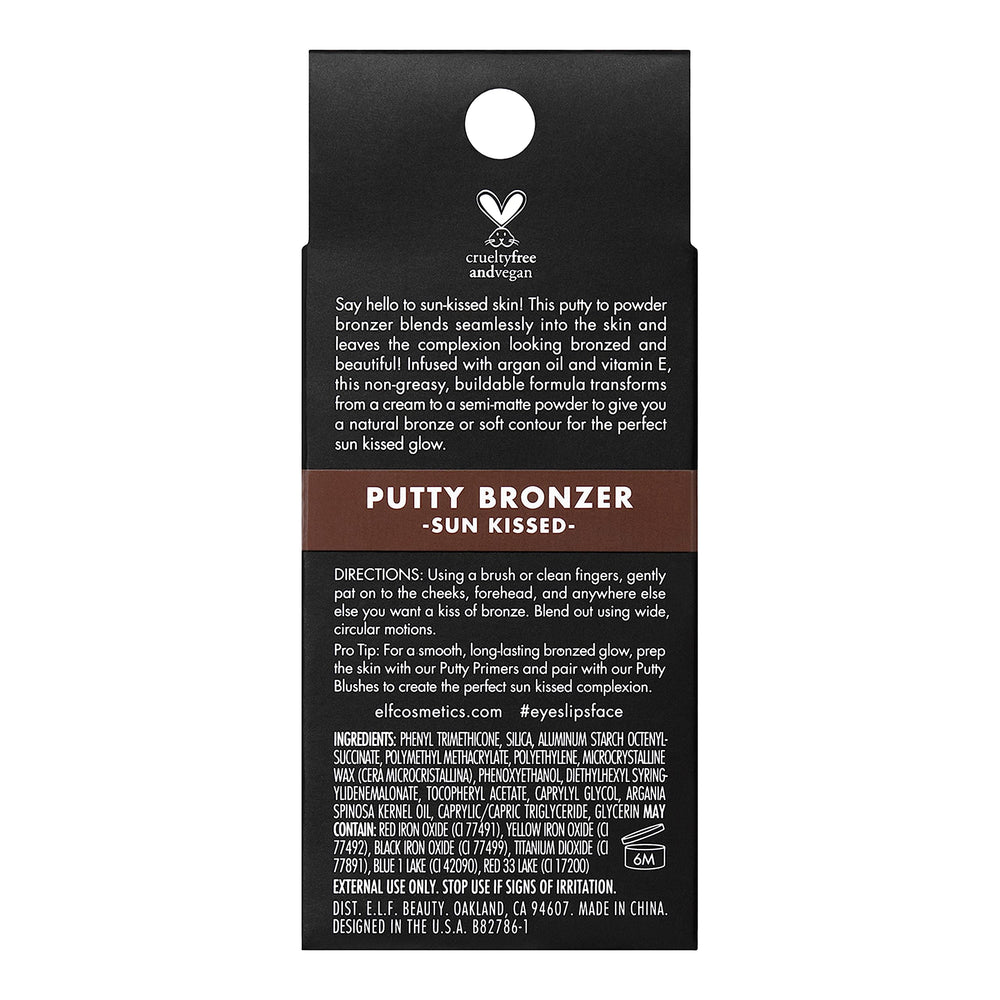 e.l.f. Putty Bronzer emballage : packaging élégant et pratique.
