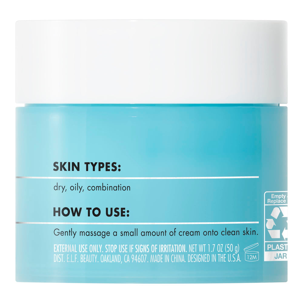 e.l.f. Skin Holy Hydration crème-visage sans parfum adaptée à tous types de peau.