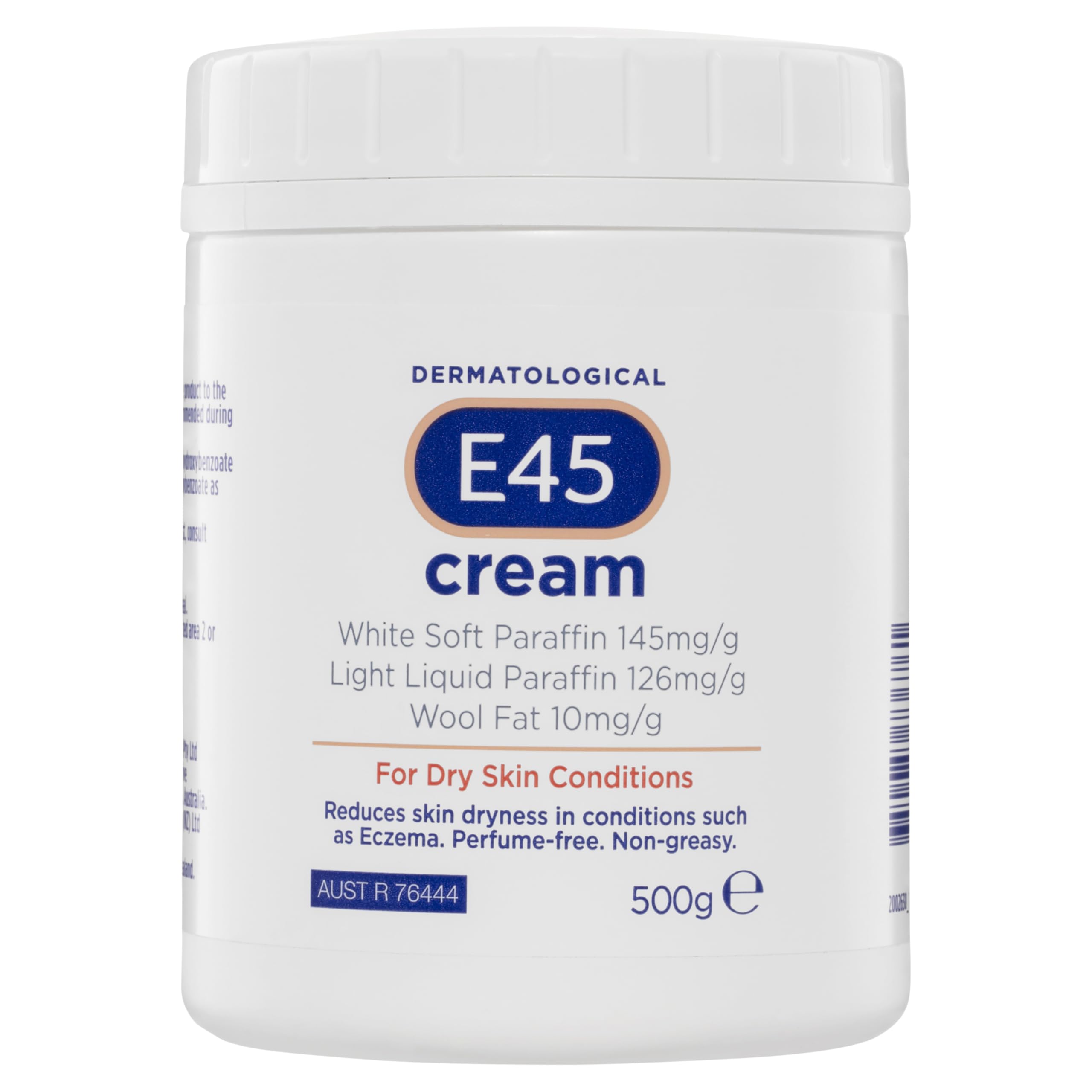 Crème hydratante E45 dans le pot 500 g, soin quotidien peau sèche