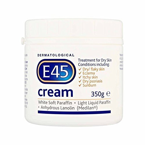 E45 Moisturising Cream jar provides lasting hydration for dry or sensitive skin