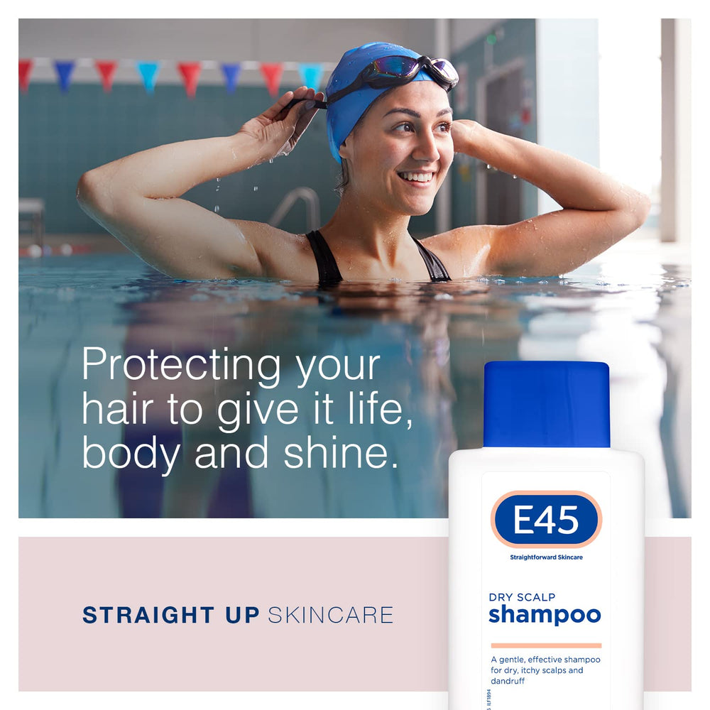 Shampoing E45, apporte éclat et brillance aux cheveux