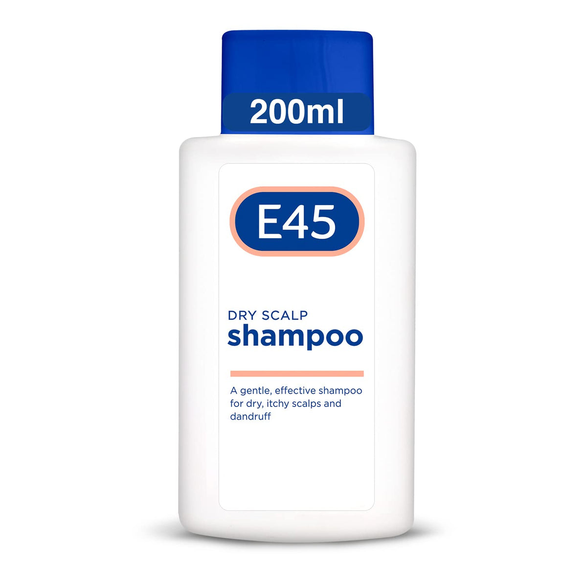 Shampooing dermatologique E45, bouteille 200 ml nettoie en douceur les cuirs secs