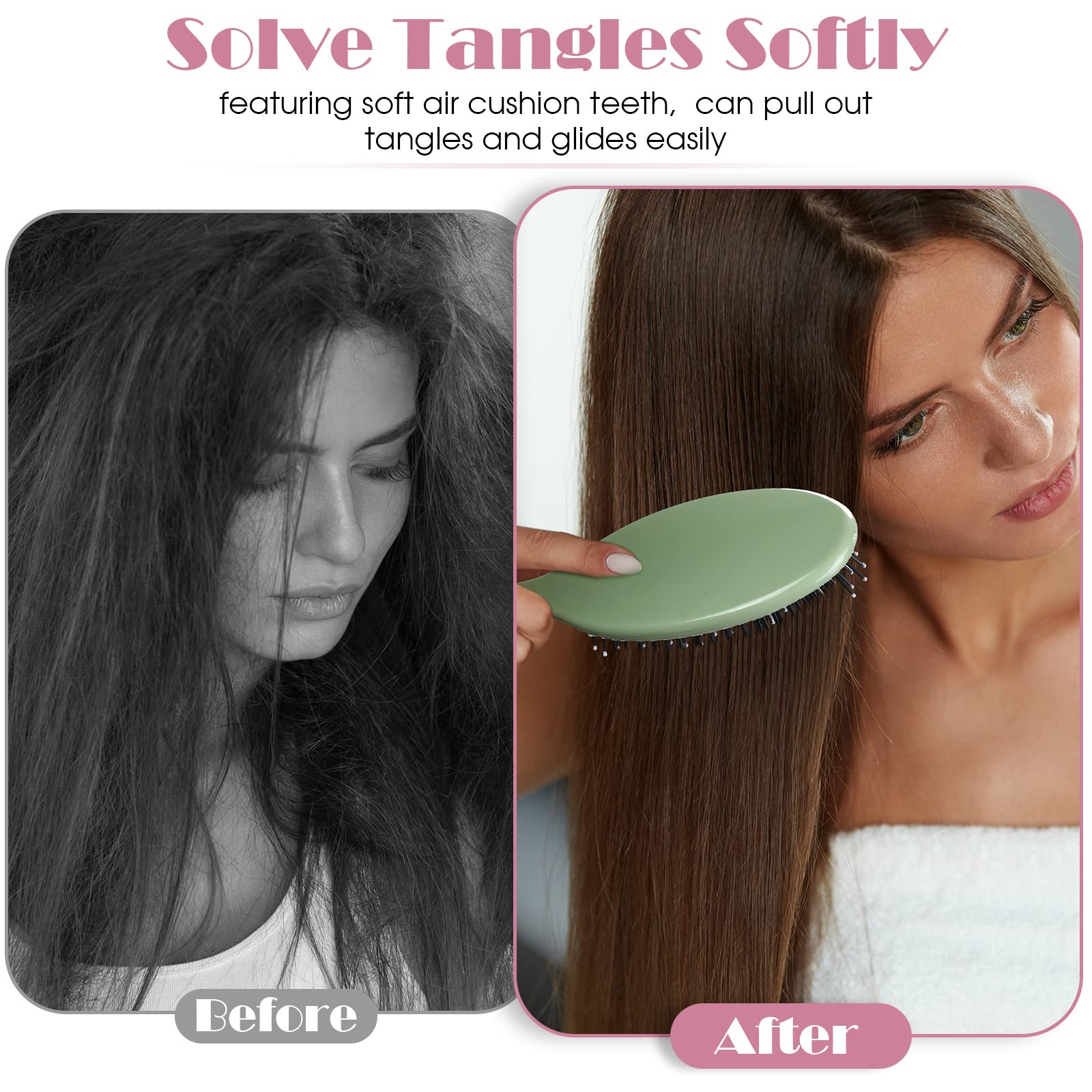 Poils souples Eaasty, massage cuir chevelu et démêlage en douceur.