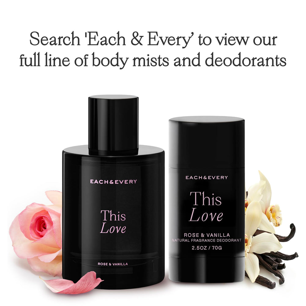 Each & Every déodorant Rose et Vanille, emballage végétal recyclable.