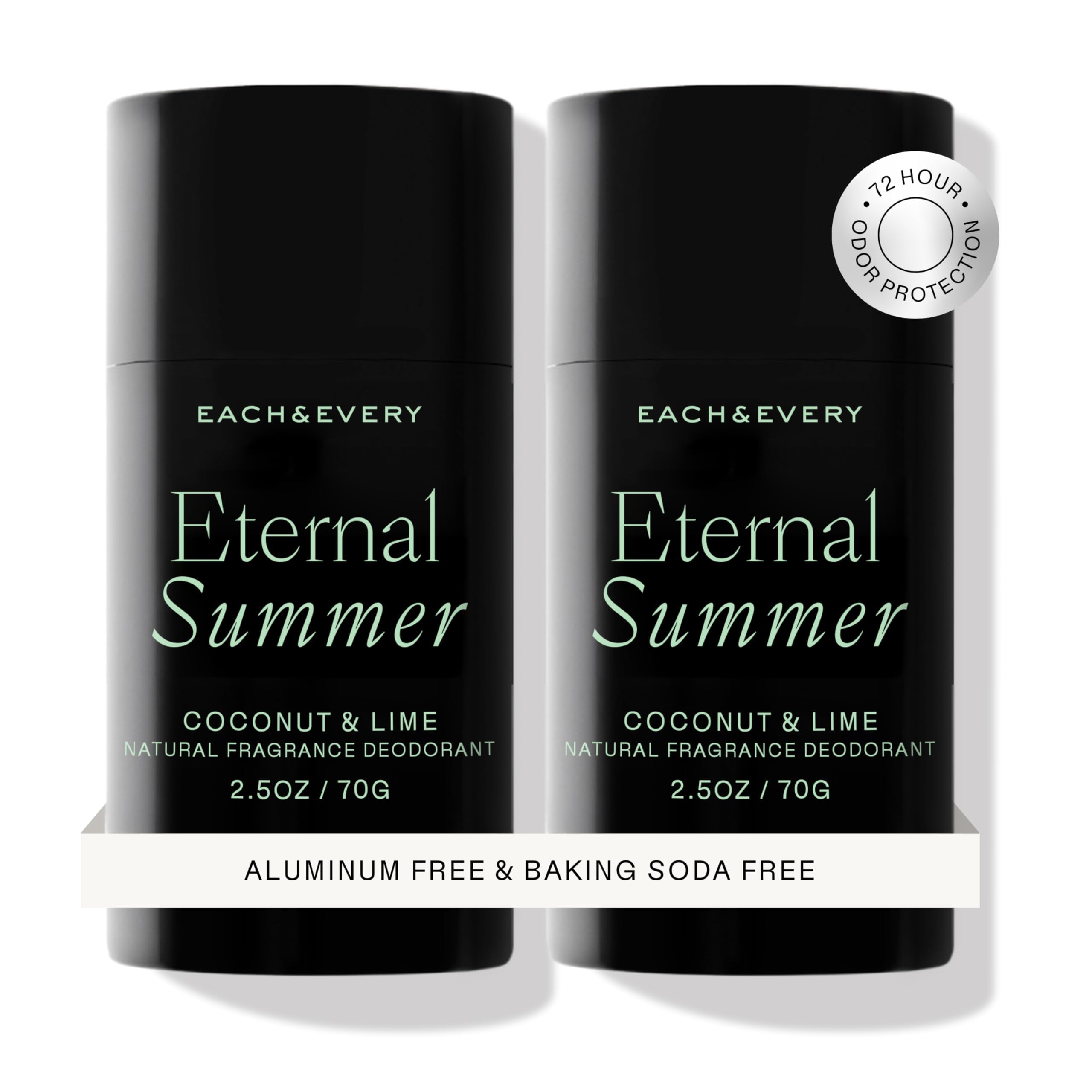 Each & Every déodorant Coco & Lime duo-pack pour une fraîcheur durable.