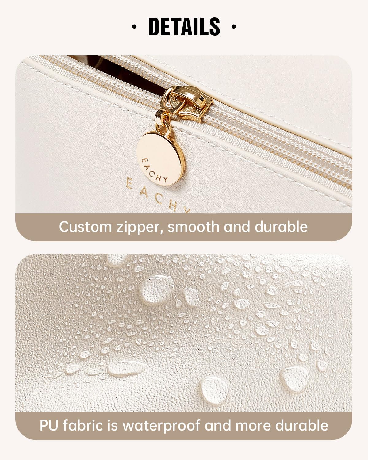 Eachy compartiment intérieur en TPU transparent pour pinceaux visibles.
