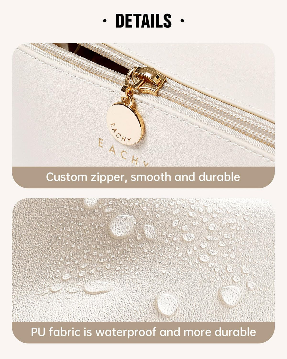 Eachy compartiment intérieur en TPU transparent pour pinceaux visibles.