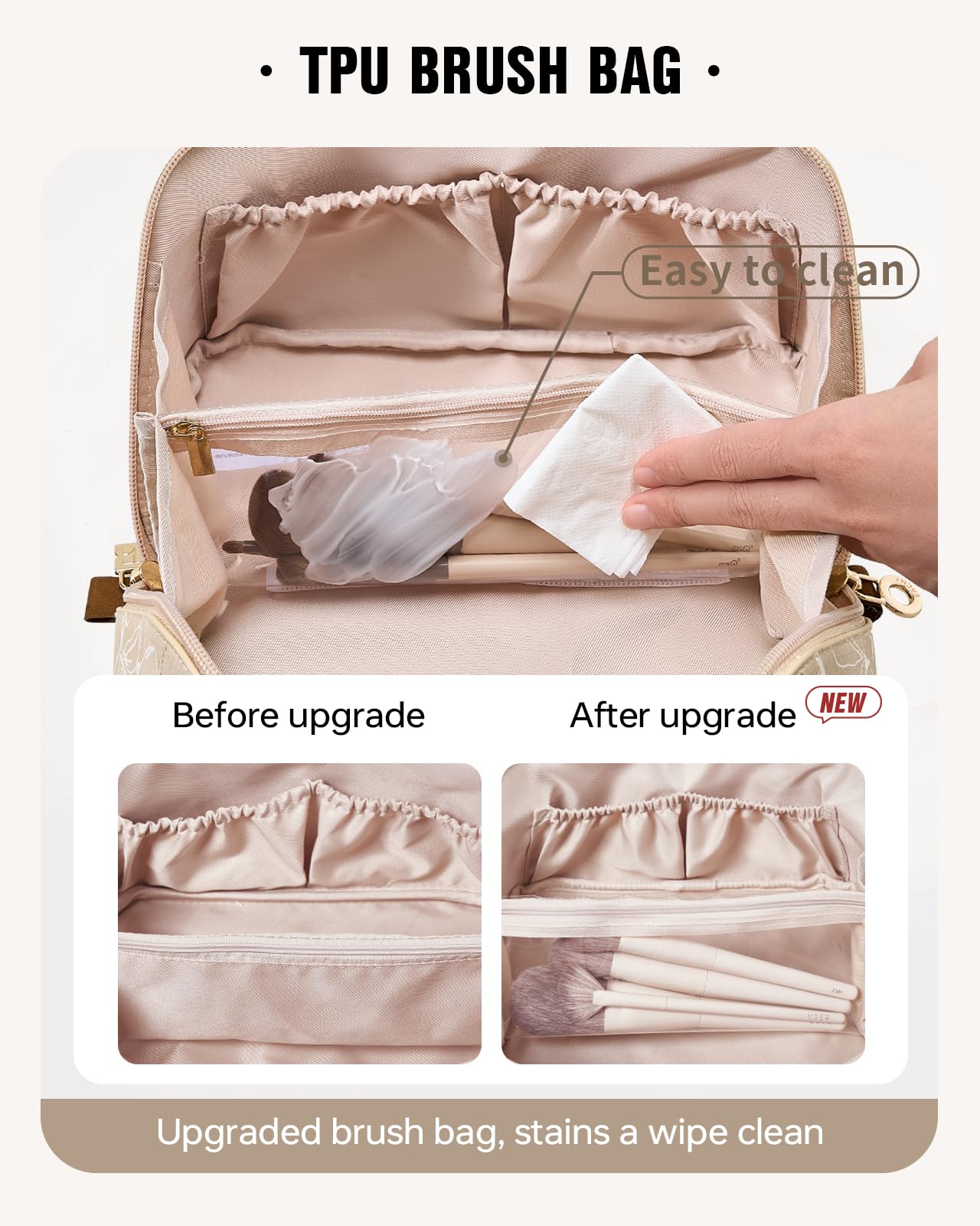 Poche TPU transparente EACHY pour pinceaux, nettoyage facile.