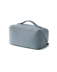 Eachy sac maquillage voyage, ouvert à plat, vue claire sur les produits.