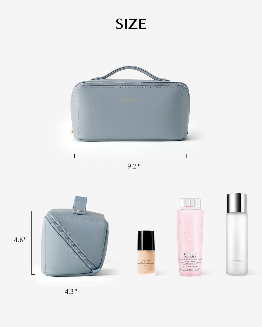 Eachy sac maquillage voyage, usage polyvalent comme trousse de maquillage ou sac de toilette.