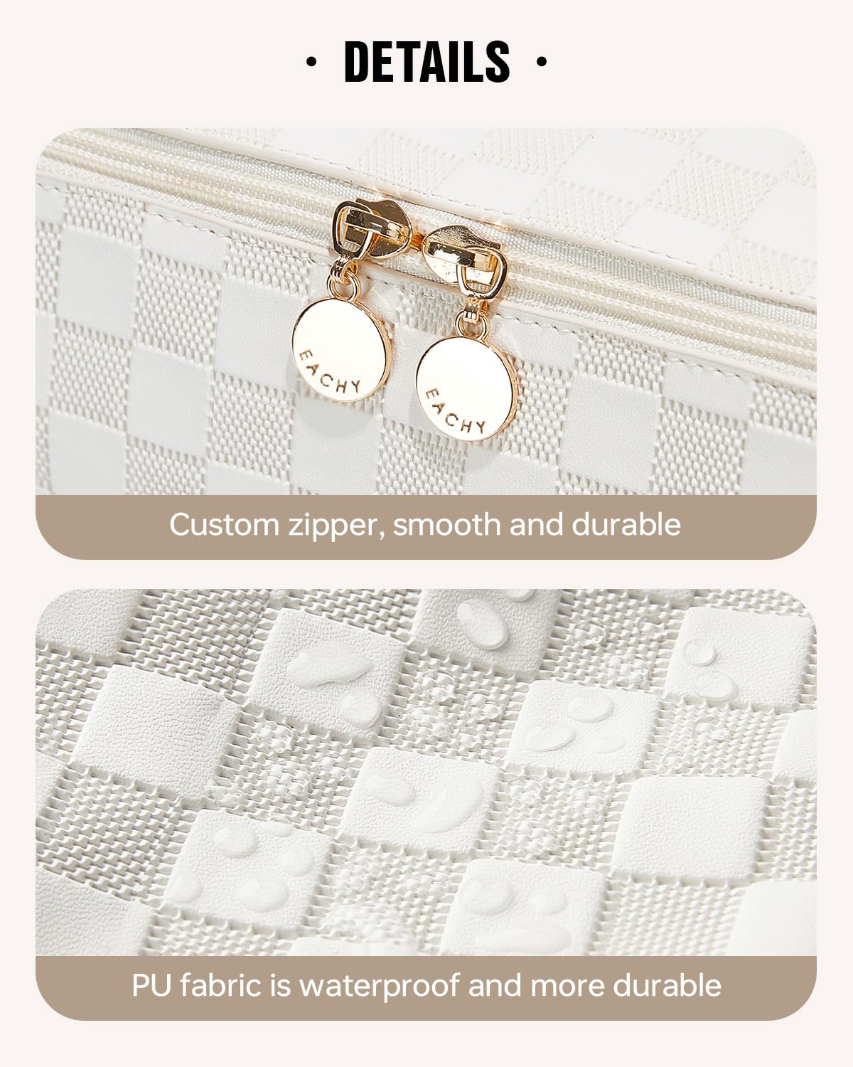 Eachy Utilisation polyvalente comme trousse de toilette ou sac à main.