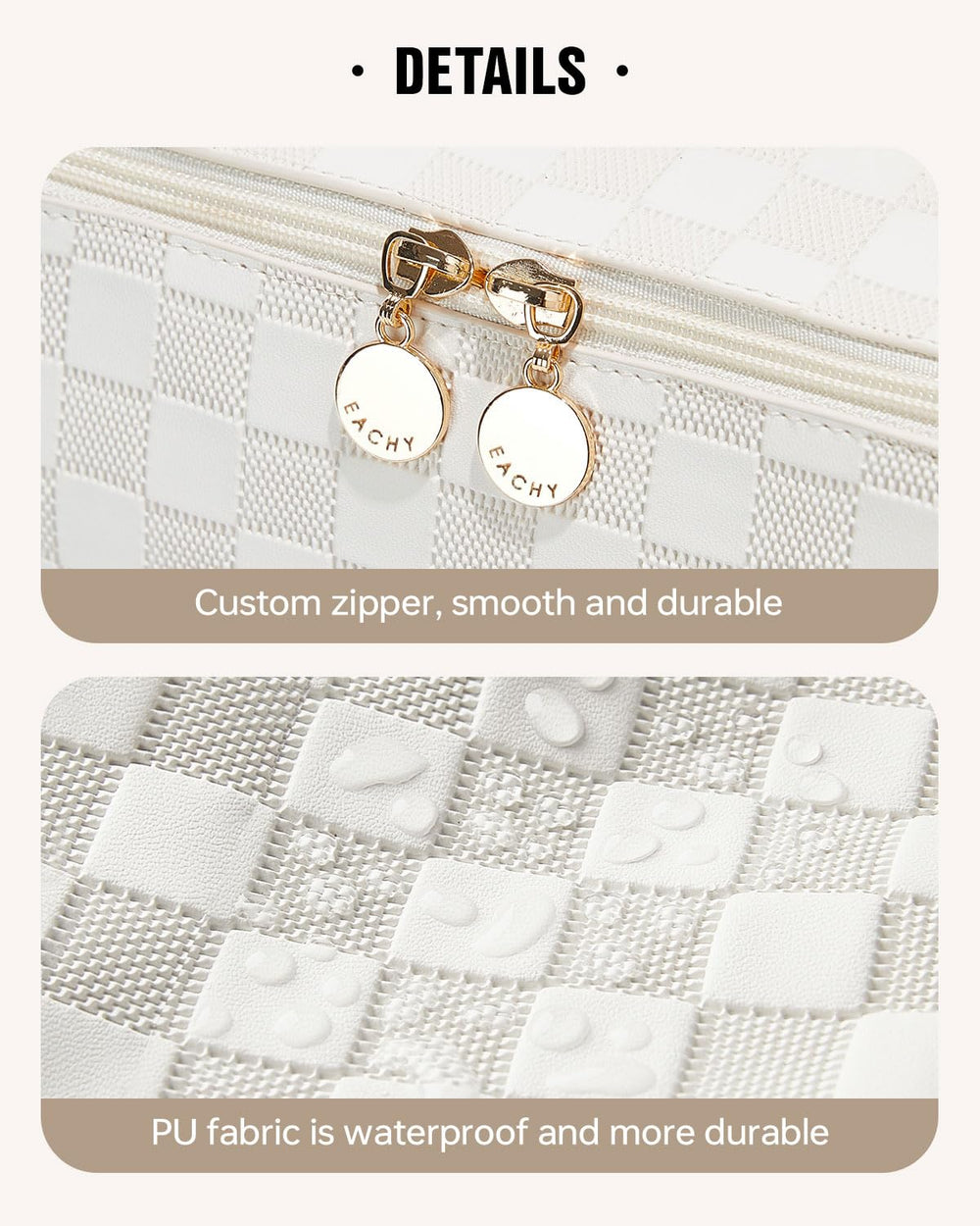 Eachy Utilisation polyvalente comme trousse de toilette ou sac à main.