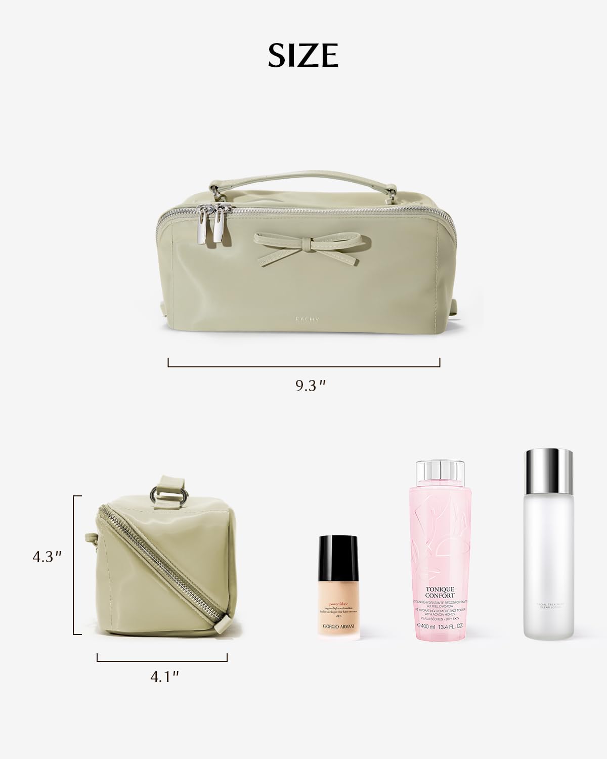 Eachy trousse-maquillage-poignee-rembourree: transport confortable lors des déplacements.