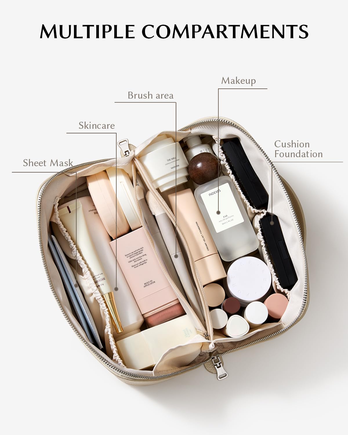 EACHY zone brosse TPU étanche: sépare brosse et poudre pour éviter les taches.