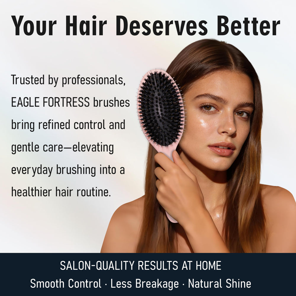 Brosse Eagle Fortress rose pour soins quotidiens et brillance.