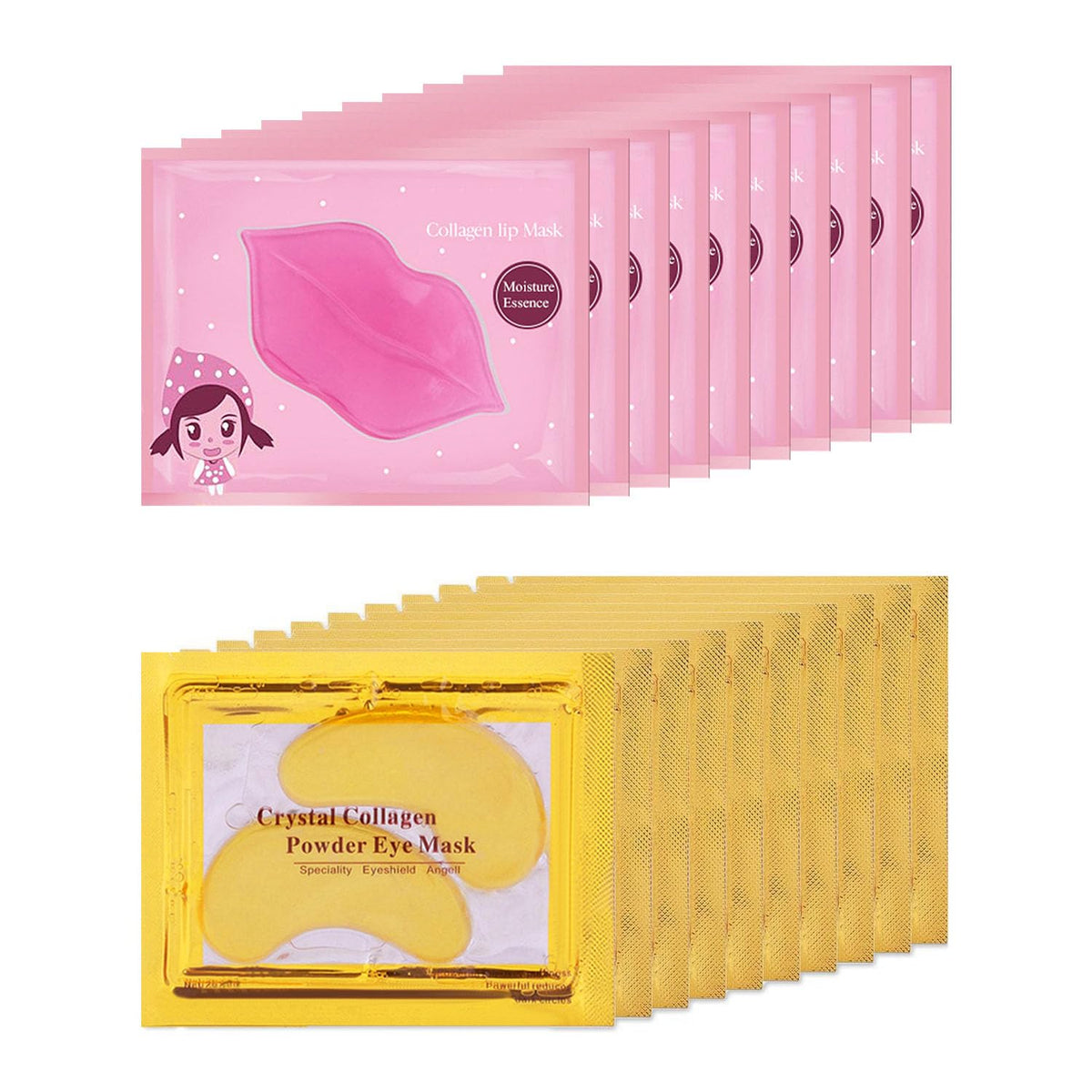 Masque lèvres et yeux Eakroo posé sur peau, hydratation ciblée.