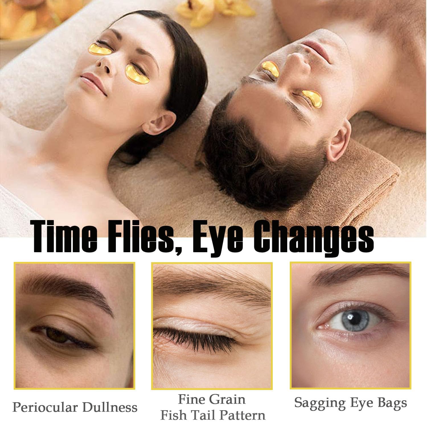 Patch yeux or 24k Eakroo, action rafraîchissante et dégonflante.